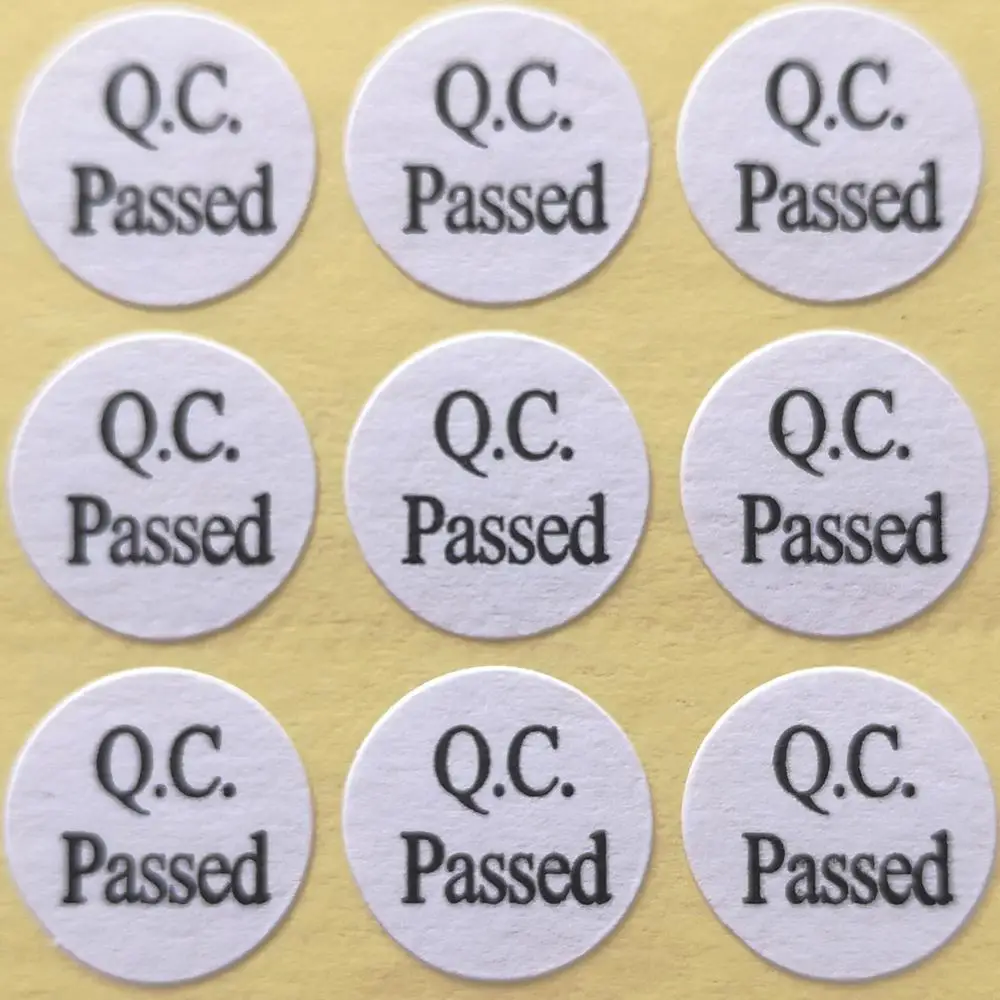 3599 pcs/lot 13mm diameter white QC PASSED Self-adhesive paper label sticker for quality control, Item No. FA03
