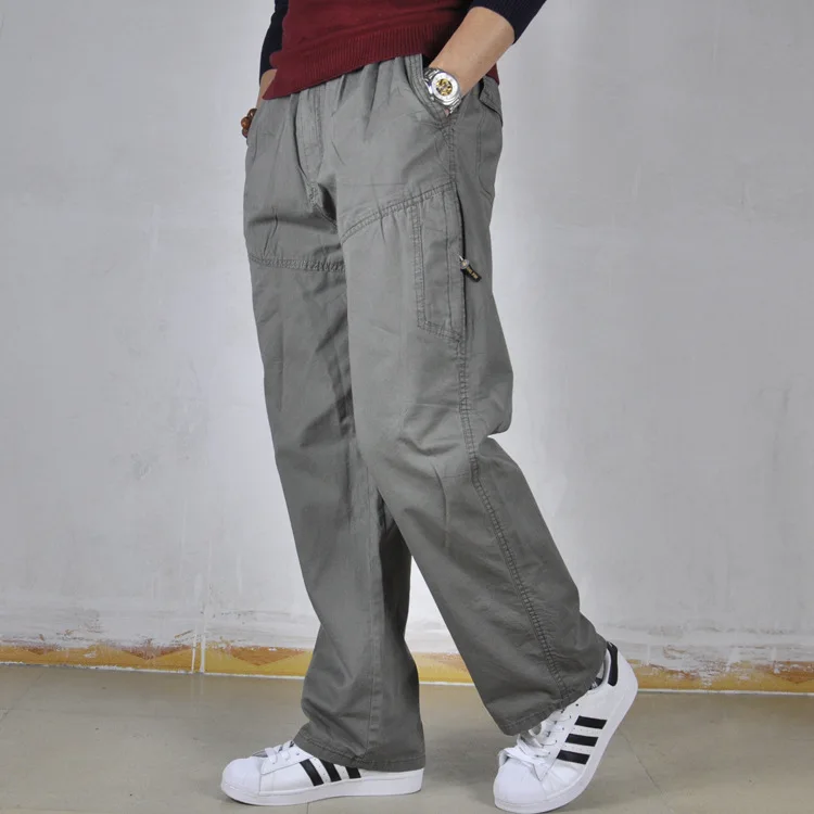 

Брюки-карго мужские с эластичным поясом, повседневные хлопковые супербольшие модные штаны свободного покроя, брендовые M-5XL 6XL, весна-осень