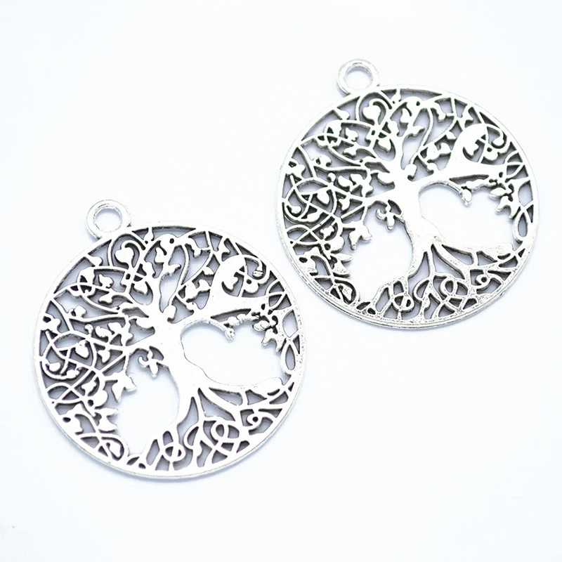 

20pcs Tree Charms DIY Jewelry Making Pendant Fit Bracelets Necklaces Earrings Handmade Crafts antique silver color