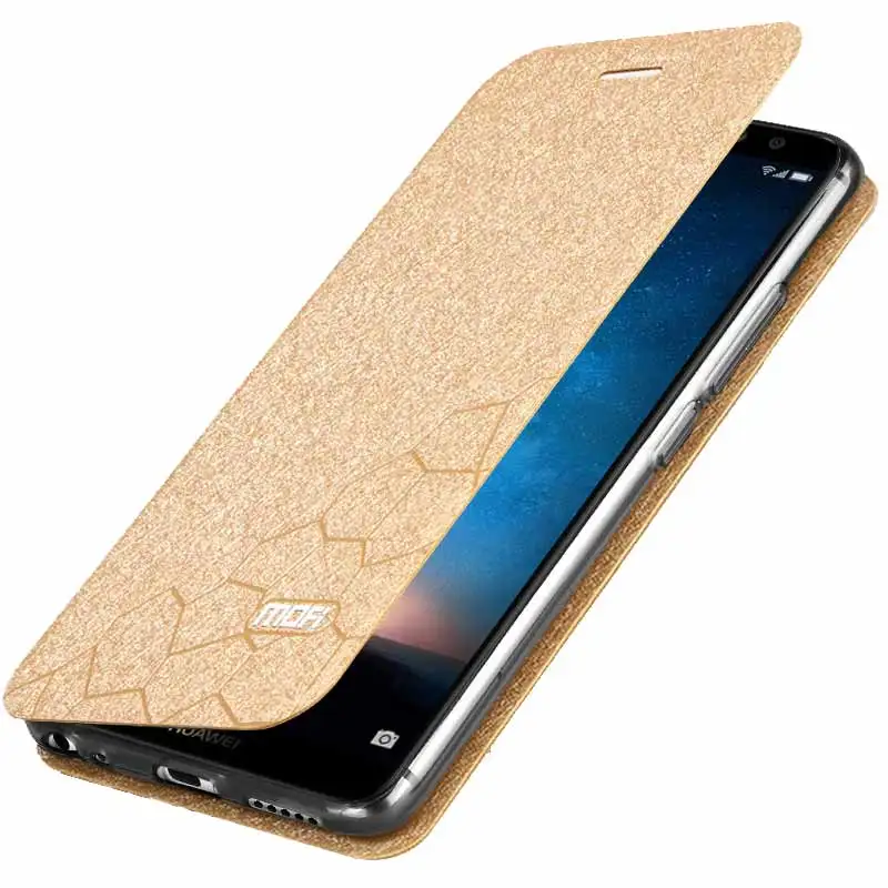Для HUAWEI mate 10 lite чехол Флип кожаный для Huawei стоячий кейс-держатель Mofi TPU