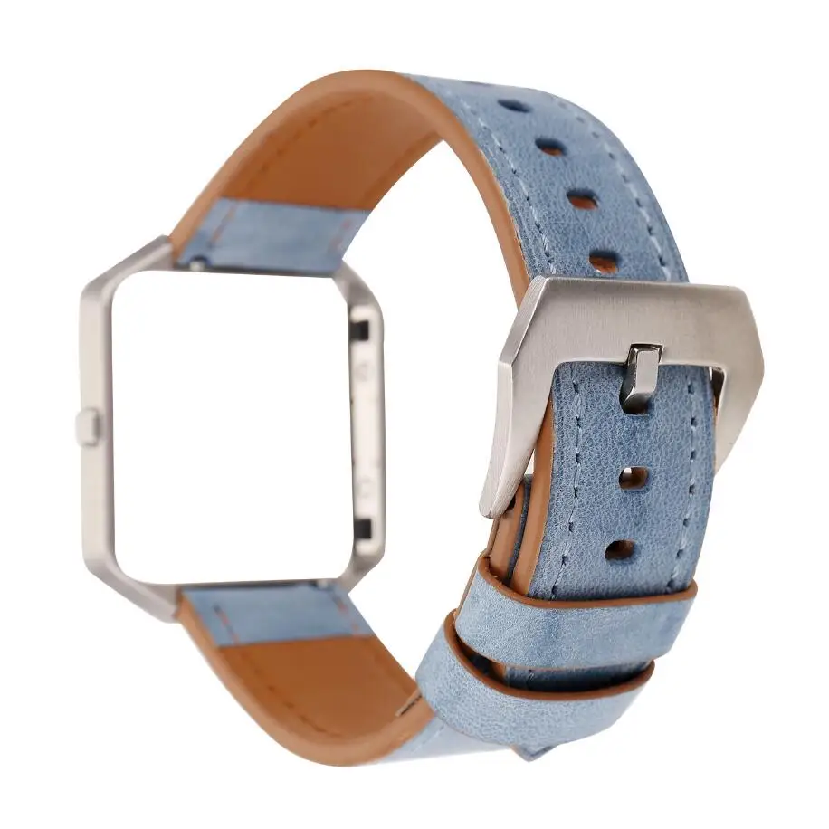 6 цветов модный кожаный ремешок для часов + рамка Fitbit Blaze браслет умные часы