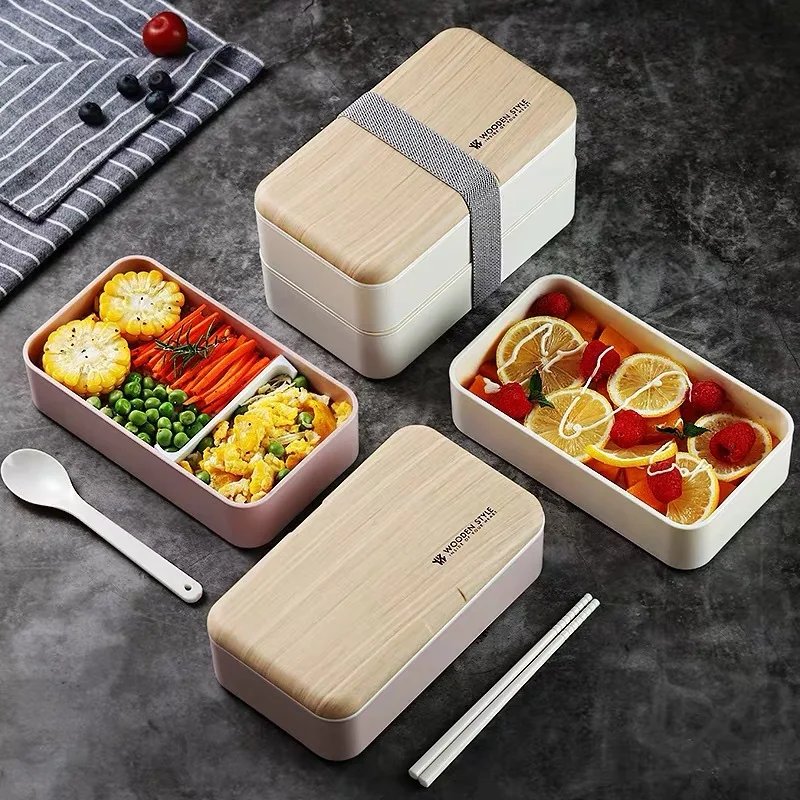 2 слоя большой емкости Ланч-бокс микроволновая печь Bento коробка с регулируемой