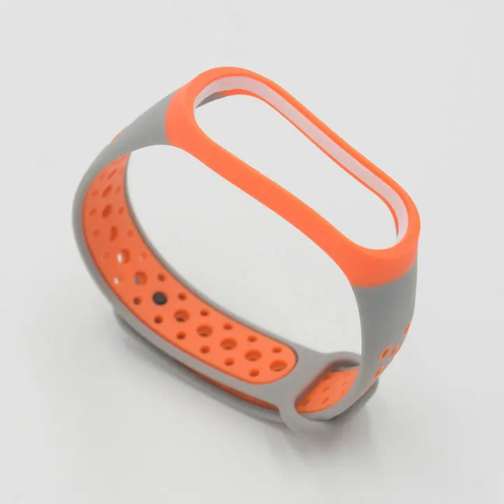Смарт mi Band 3 4 Смарт-часы ремешок спортивный силиконовый mi 3 mi 4 умный Браслет для Xiaomi mi band 3 4 band 3 4 браслет Браслет для xiaomi mi Band 3 4 спортивный ремешок часы силиконовый ремешок для xiaomi mi band - Цвет: gray orange