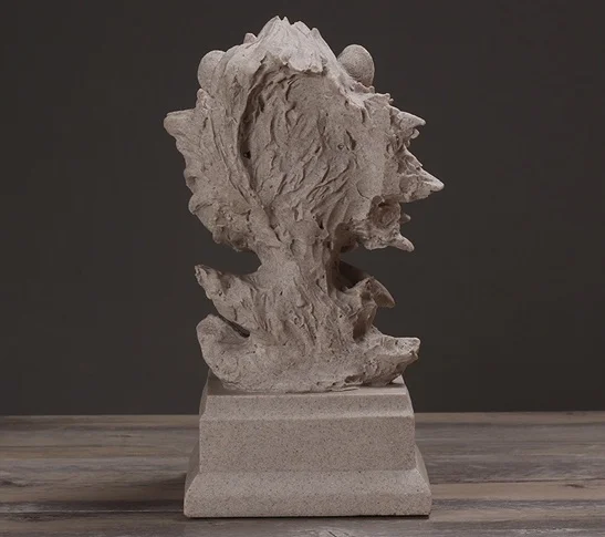 Абстрактная скульптура головы льва песчаник дикая природа бюст керамика