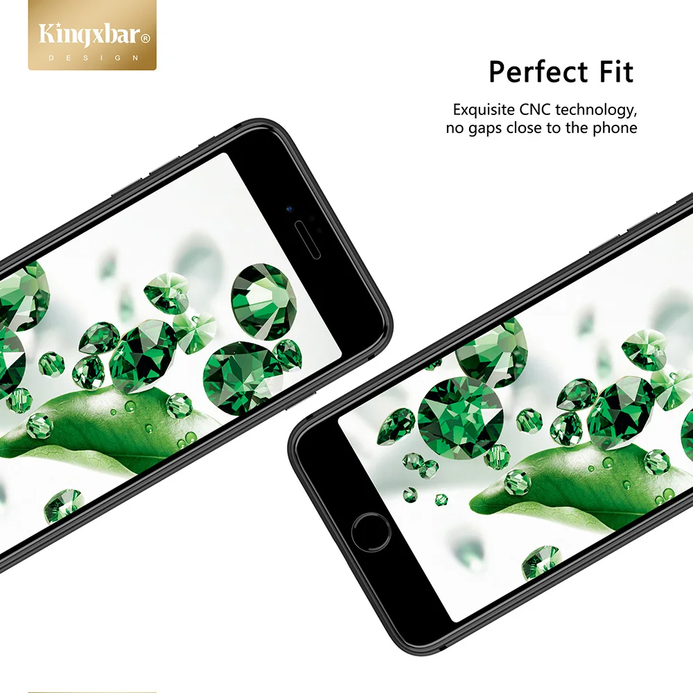 KINGXBAR for iPhone 7 8 Plus Screen Protector Anti Fingerprint Glass On the iphone Clear Full Film | Мобильные телефоны и