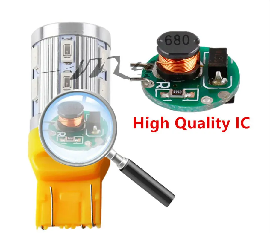7443 7440 Car LED bulbs 12 SMD 5730 W21/5W 5W High power XPE lamp Bulbs car light source parking Yellow Amber | Автомобили и