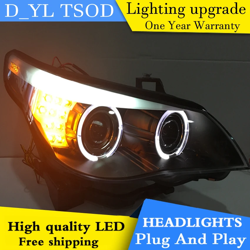 D_YL автомобильный стайлинг для E60 523 530 525 фары 2003 2005 светодиодный ные DRL