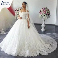 wd0414 custom made wedding dress 2018 robe de mariage lace appliques vestido de noiva off the shoulder ball gown bridal gown