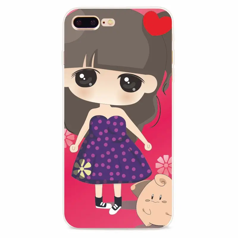 Милый Мультфильм Case Для iPhone 5s SE 6 s 7 Плюс плюс Мягкий Гель Гибкая ТПУ Телефон Сумка