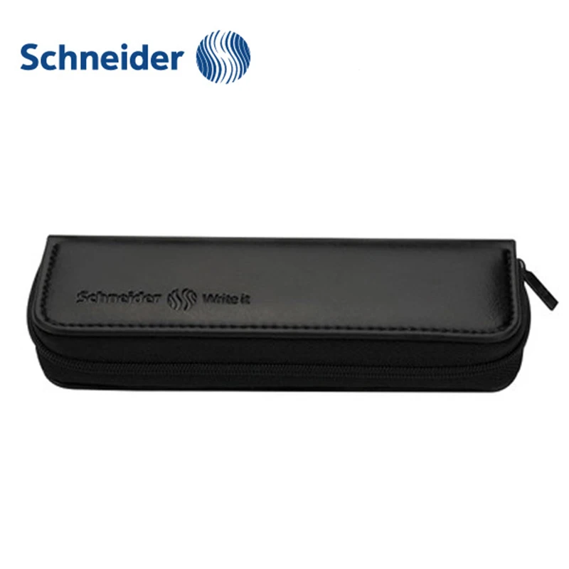 Schneider Черный Кожаный Футляр Чехол пенал школьные канцелярские принадлежности коробка
