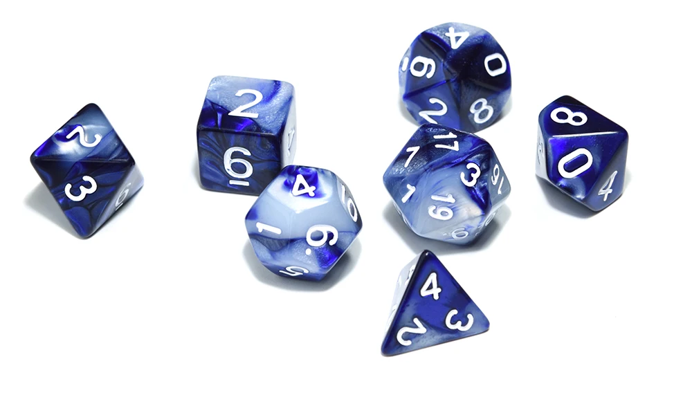 49 шт двухцветные многогранные игральные кости DND с 1 большой сумкой на шнурке для настольных рпгс D4 D6 D8 D10 D% D12 D20