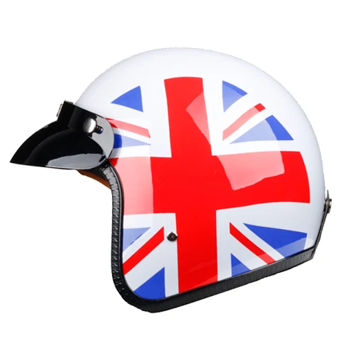 UK LDMET moto rcycle шлем реактивный открытый шлем капитан звезда cascos para moto Винтаж пилот кафе гонщик руля лето - Цвет: UK