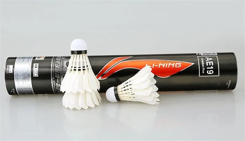 12 шт./лот Li Ning Волан для бадминтона AE19 гусиное перо Li-Ning Battledore высокое качество L437OLB