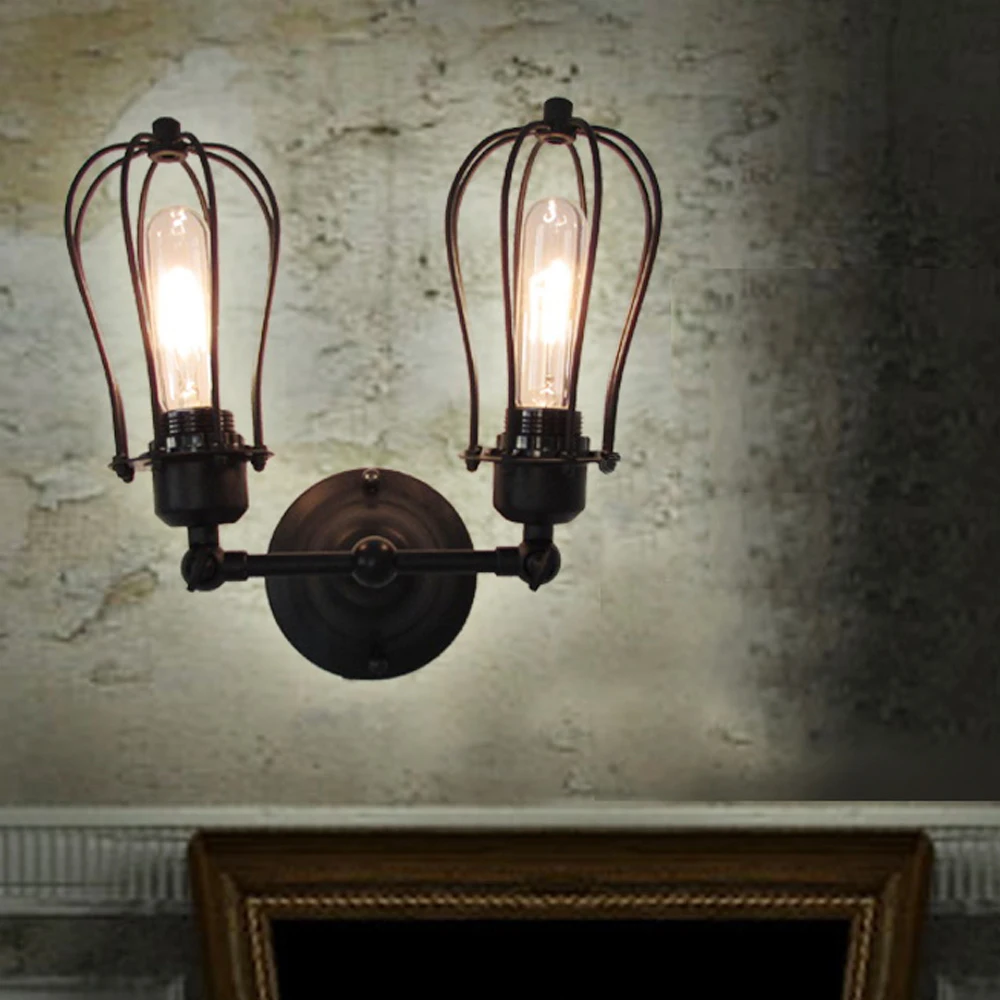 Винтажные Настенные светильники для кухни лобби кованые настенные бра черное