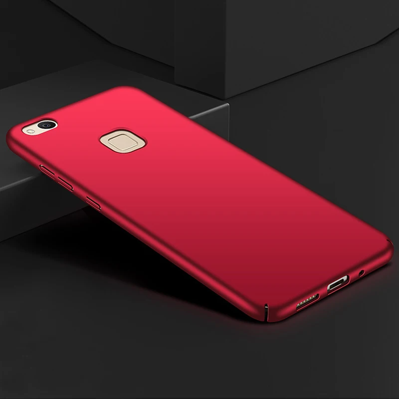 red Coque, чехол, чехол для HuaWei p10 Lite P 10 Plus p10 lite Nove lite, Жесткий ПК на роскошный простой, матовый Защитная задняя панель для телефона Etui - Цвет: red