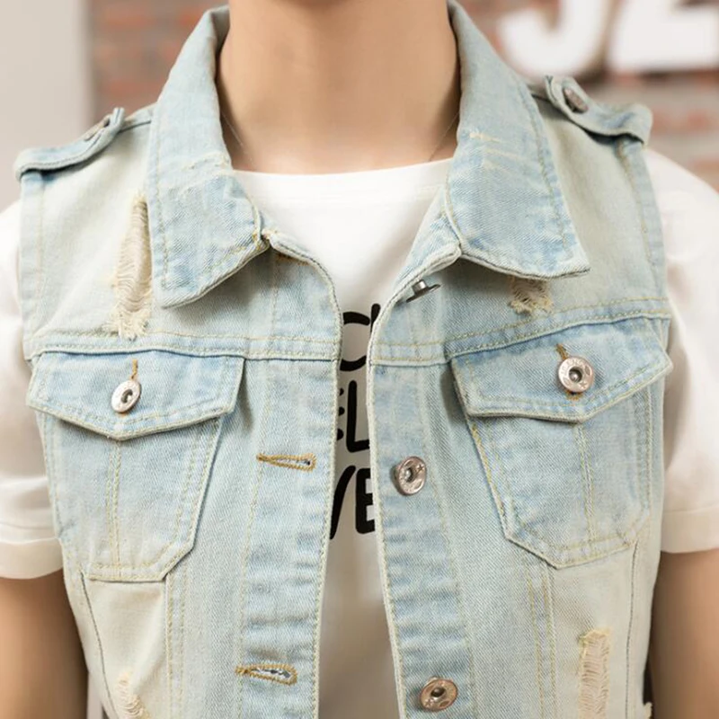 Женский короткий топ винтажный с дырками на кнопках|denim tank|women crop topwomen fashion top |