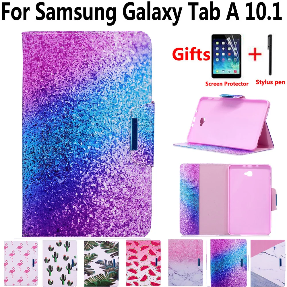 Мрамор роспись магнита Pu кожаный чехол для samsung Galaxy Tab A6/10 1 2016 SM T580 T585 t580N с пленка