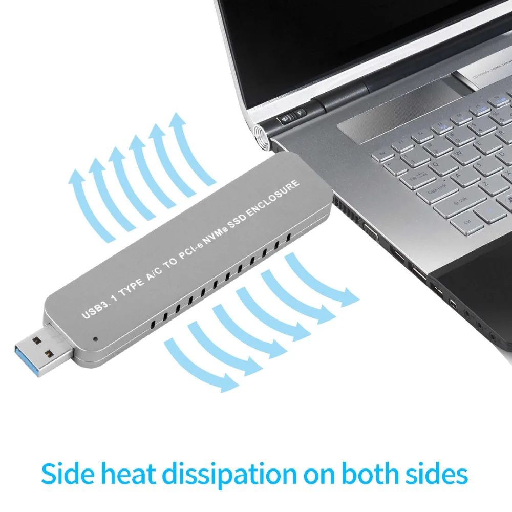 XT-XINTE LM906 USB3.1 TYPE-A+ C к M.2 NVME SSD адаптер жесткий диск корпус внешний HDD корпус для 2242, 2260, 2280 NVMe SSD
