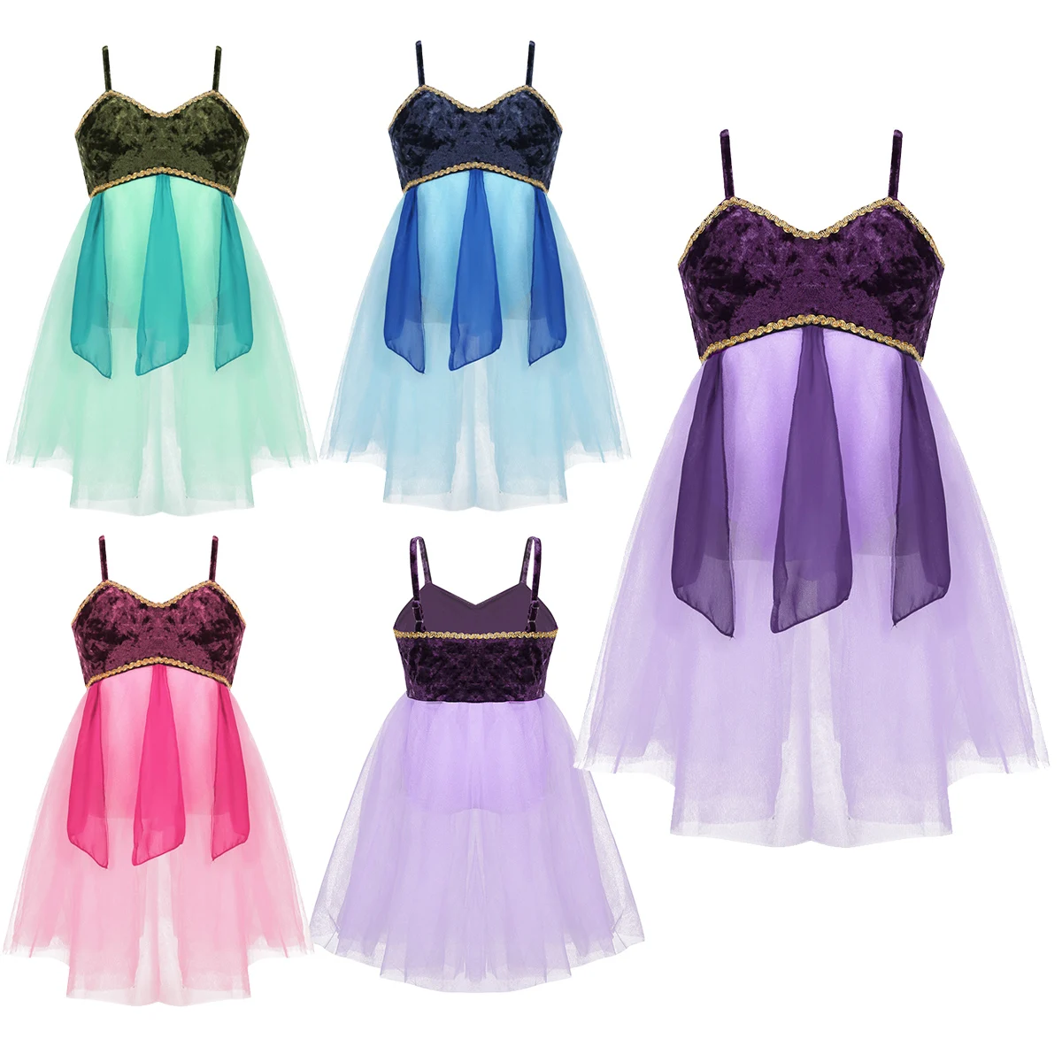 TiaoBug детский подростковый Золотой Плетеный трико для балета балетная юбка