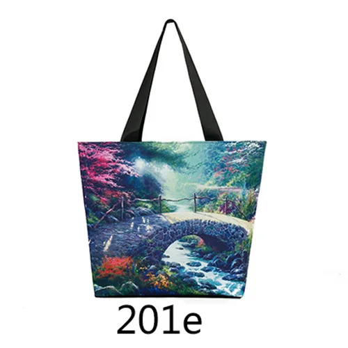 

Printed Casual Tote Large Capacity Female Handbags Single Shoulder Shopping Bags Daily Use Women Polyester Beach Bag