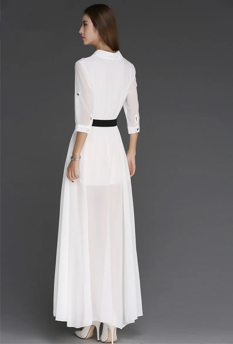 Черно белое платье макси KMETRAM женские летние платья рубашка с блузкой Remme Ete 2020