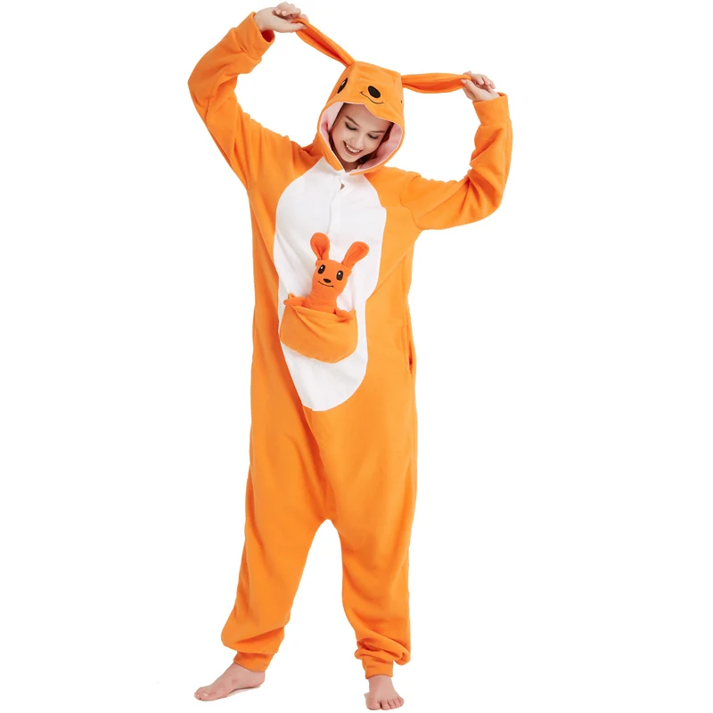 Kawaii Kangaroos Kigurumi женская пижама с животным принтом для девочек комбинезон взрослых