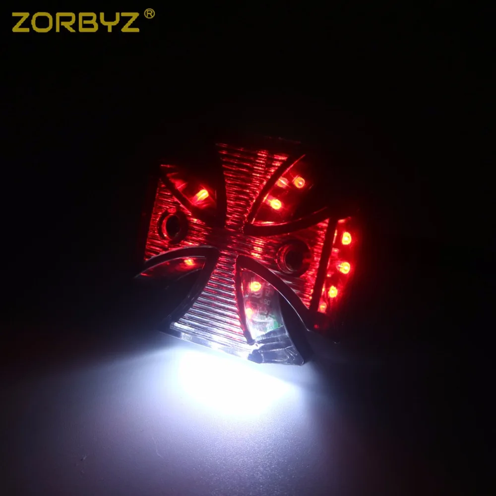 ZORBYZ светодиодный мини фонарь для мотоцикла Мальтийский крест задний стоп сигнал