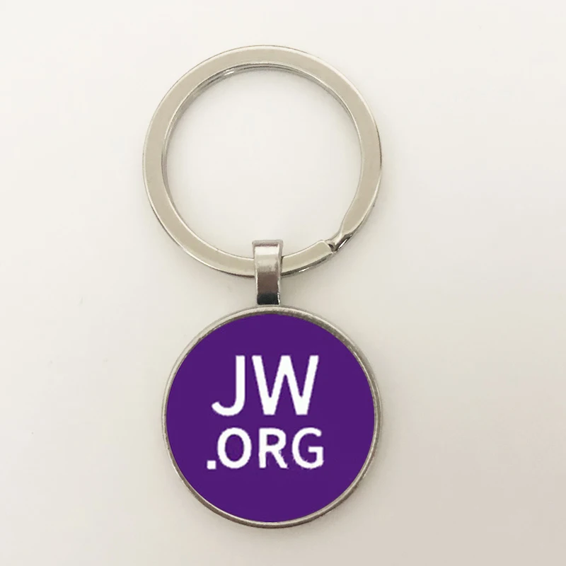 GDRGYB Тепло 2019 JW.ORG Обаяние свидетелей Иеговы Значок-ключница Держатель из стекла Многоцветное изображение письма ювелирных изделий.