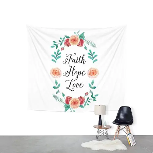 Faith Hope Love Wall Tapestry Hanging For Decoration Fashion | Дом и сад