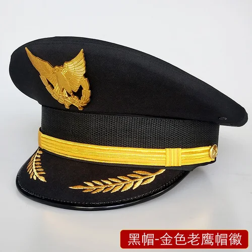 As shown Большая шляпа, капитанская форма, шапка, шлем летчика, большая Кепка, вуалетки, головные уборы, вуалетки для женщин, элегантная шляпа с широкими полями - Цвет: As shown