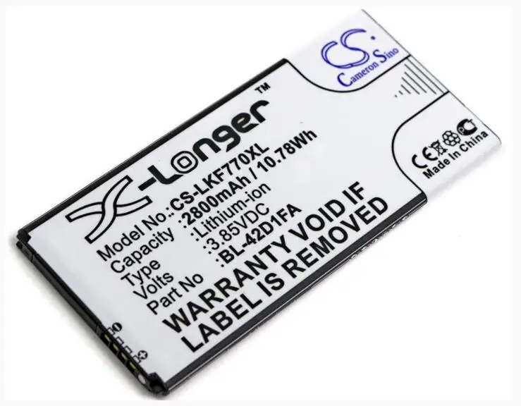 Cameron Sino 2800mAh battery for LG F770S G5 Mini K600Y MK6M X Fast Dual SIM Mach X5 4G LTE BL-42D1FA EAC63238201 | Мобильные