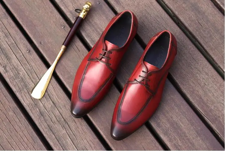 Туфли мужские классические натуральная кожа шнуровка заостренный носок дышащие