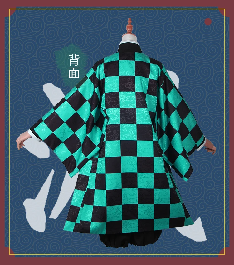 Аниме! Demon Slayer: Kimetsu no Yaiba Kamado Tanjirou Кимоно Готическая униформа косплей костюм на Хэллоуин Любой Размер