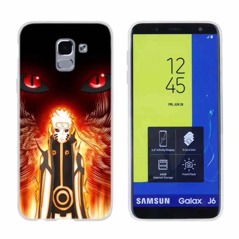 Чехол Мягкий чехол для samsung Galaxy J6 J8 J3 J5 J7 J4 плюс ЕС премьер-профессионал Ace героя аниме «Наруто Аниме черный фон - Цвет: as the picture 08