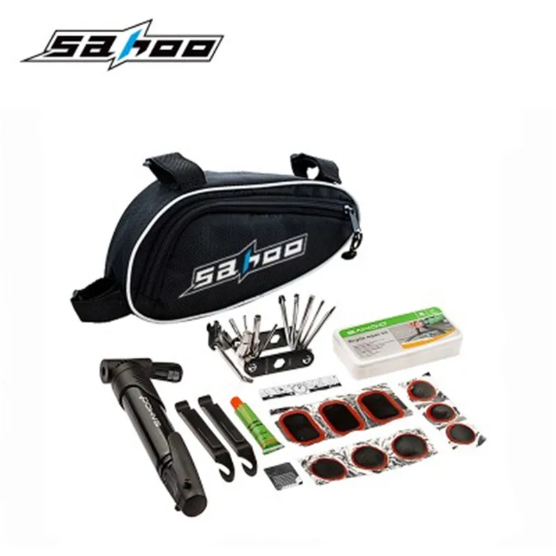 Набор инструментов для ремонта велосипеда SAHOO 15 в 1 набор с мешочным насосом