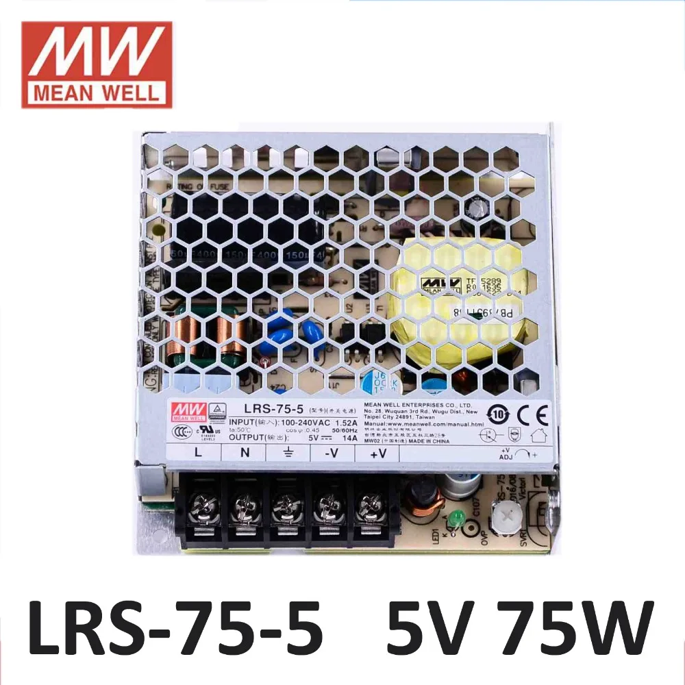 Импульсный источник питания Meanwell 5 В 12 24 36 48 75 Вт оригинальный МВт