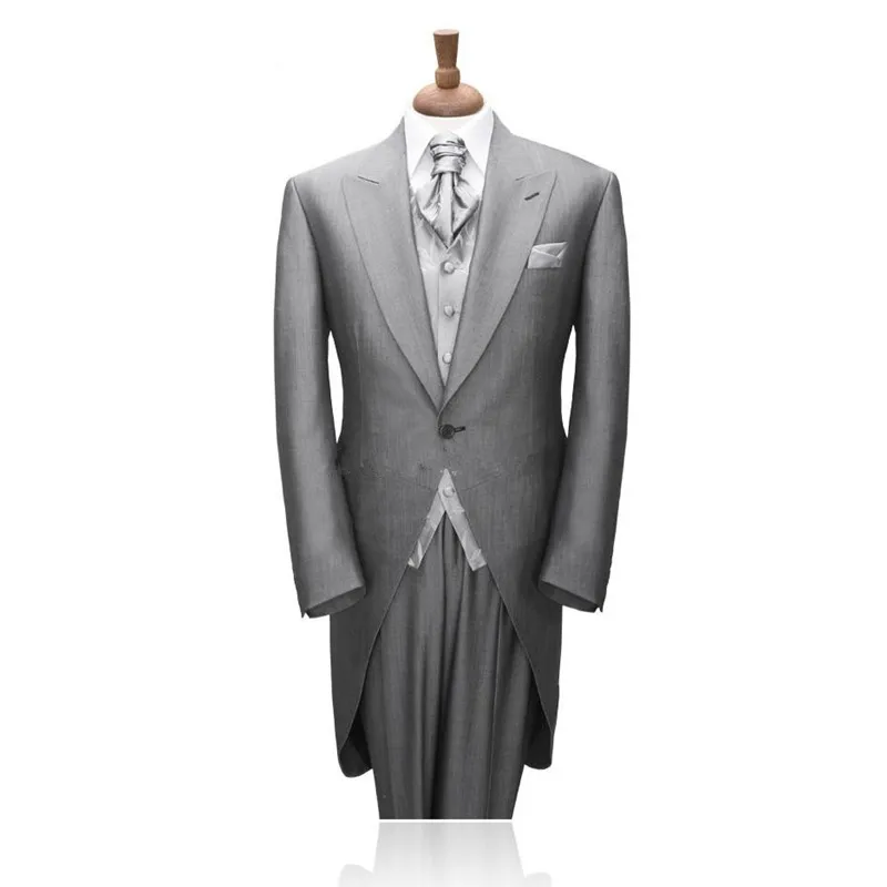 Costomized модный фрак костюмы для мужчин смокинг (пиджак + брюки жилет) 3 шт мужской