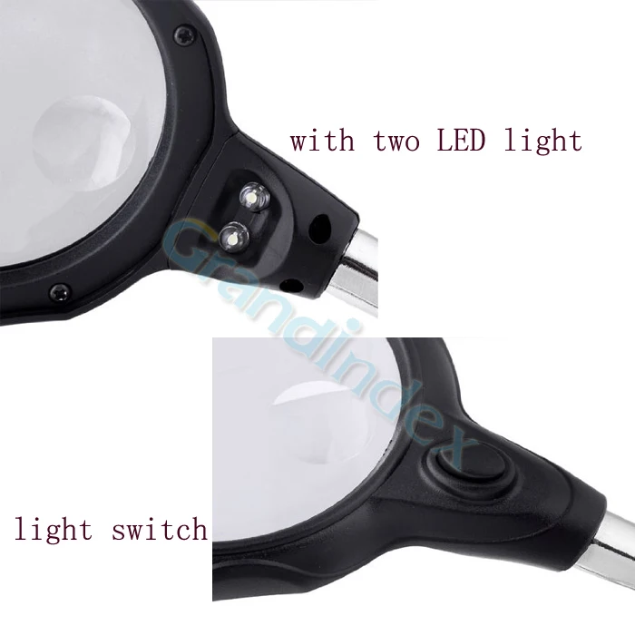 Бесплатная доставка: Вспомогательный зажим Лупа со светодио дный подсветкой MG16126