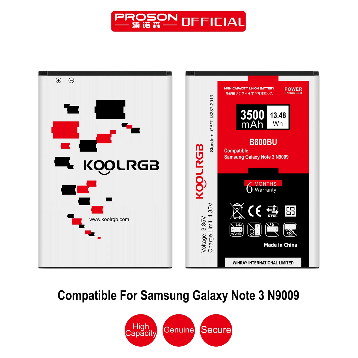KOOLRGB для samsung Galaxy Note 3 SM N900A N900T N900V N900P высокое Ёмкость Батарея B800BC 3500 мАч B800BE +