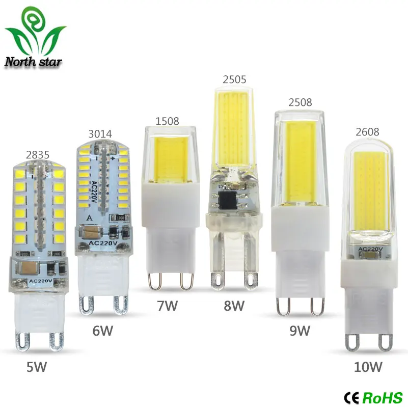 Мини G9 LED кукурузный свет SMD 3014 2835 COB лампа прожектор для люстры заменить 30 Вт 40 50