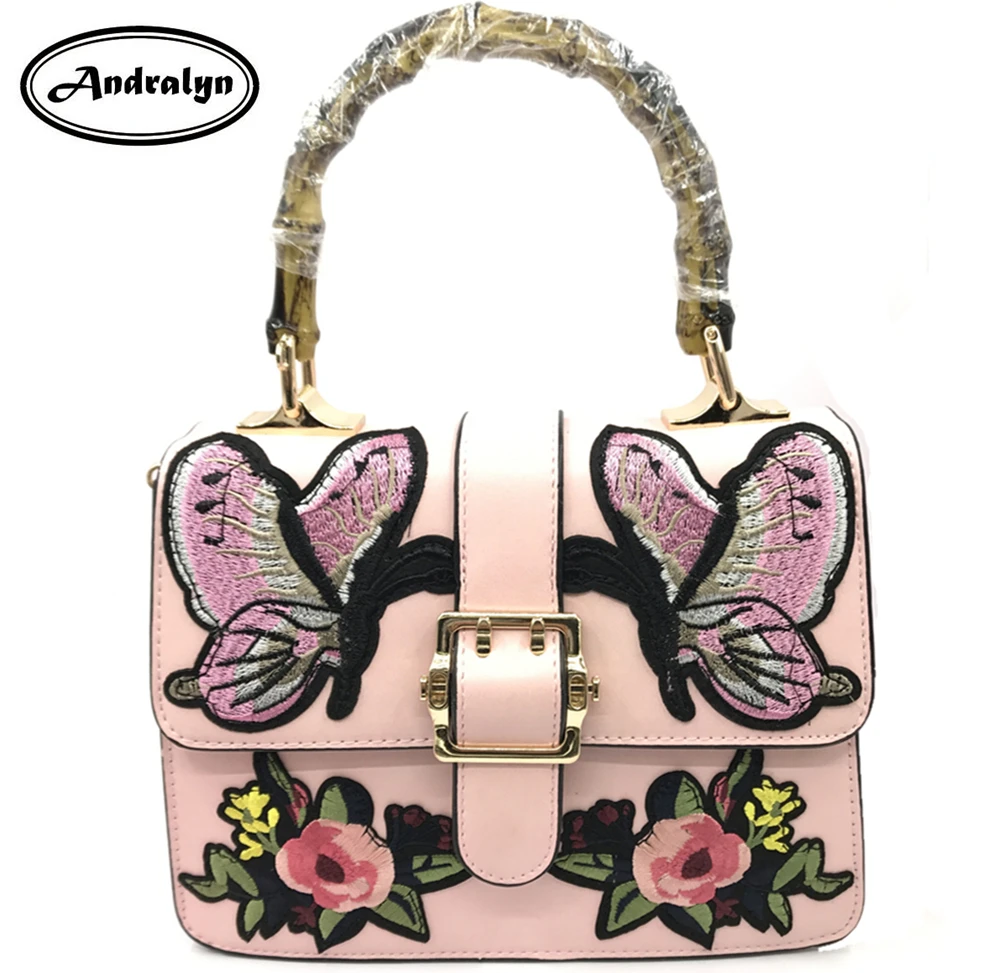 Женская сумка с вышивкой в стиле ретро Бамбуковая забавные сумки-мессенджеры