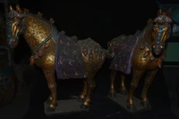 rare tang dynasty681 960tang sancai procelain statue sculpture gilt big horse a pairhand painted free shipping