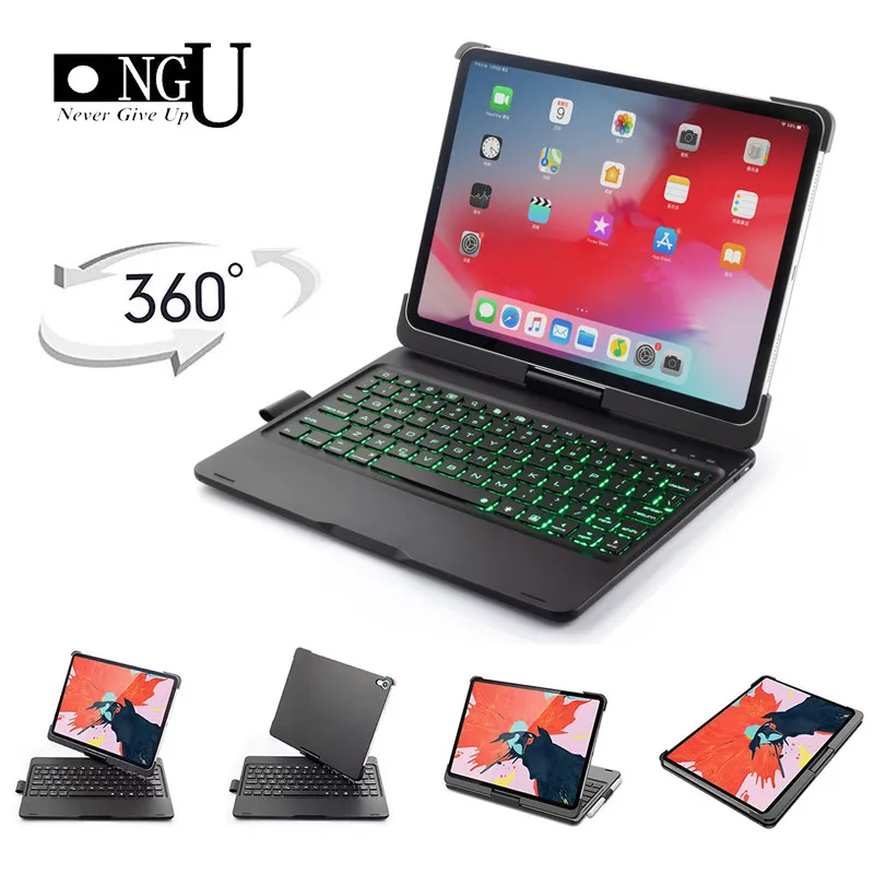 Чехол с беспроводной клавиатурой и подсветкой для iPad Pro 11 2018 7 цветов|Чехлы