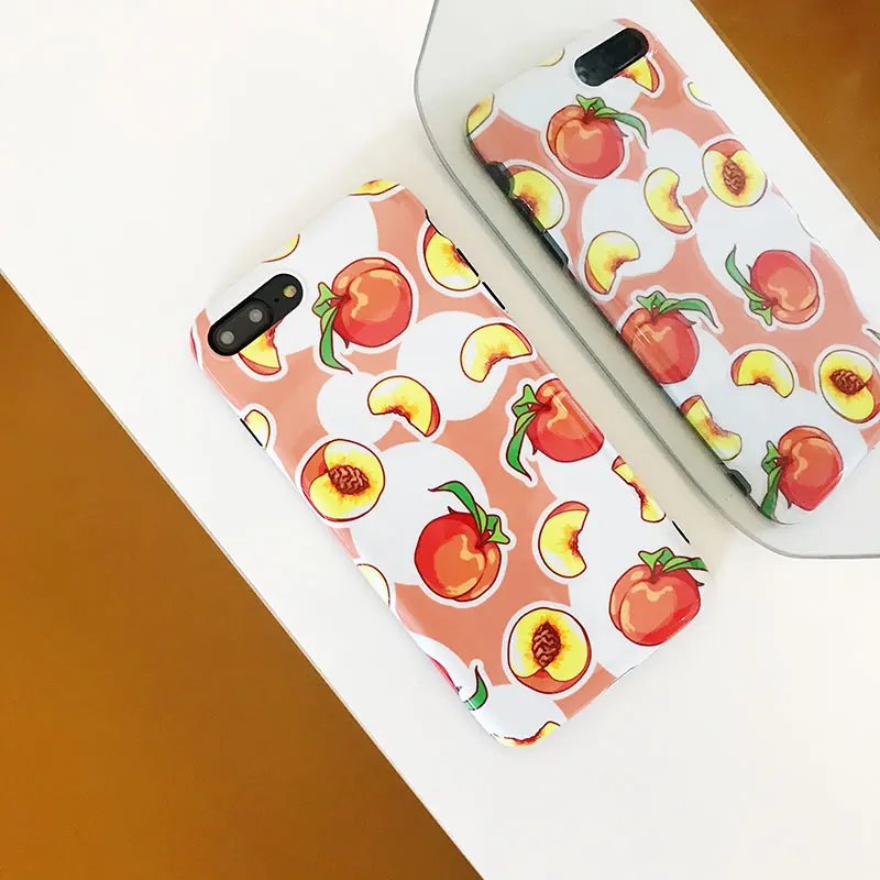 Boucho Cute Cartoon Fruit Peach Phone Case For iphone X 7plus 8plus Cases 6 6s 7 8 plus Soft Silicone Cover capa |