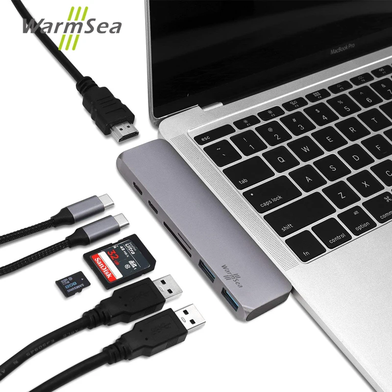 Usb type C концентратор адаптер Thunderbolt 3 док-станция type-C с 4K HDMI USB 0 микро TF SD карта для