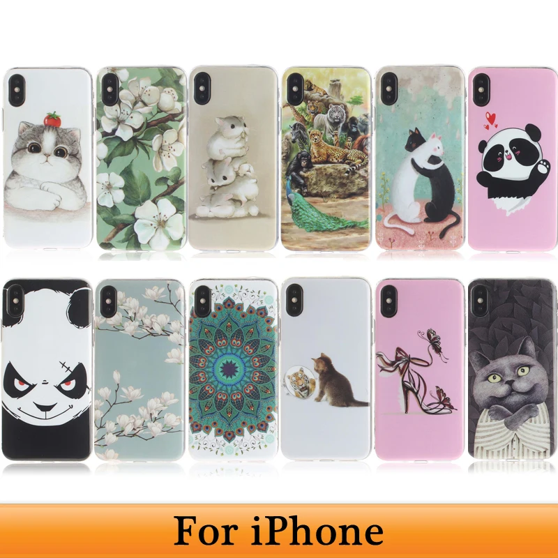 Чехол для Funda iPhone 6 на 5S 5 5se 6s 7 8 X XR XS Max XSMax силиконовый чехол с цветочным рисунком