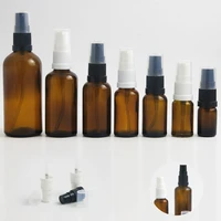 200 x refillable syrup pump sprayer bottle amber glass lotion pump containers for cream using 5ml 10ml 15ml 20ml 30ml 50ml 100ml