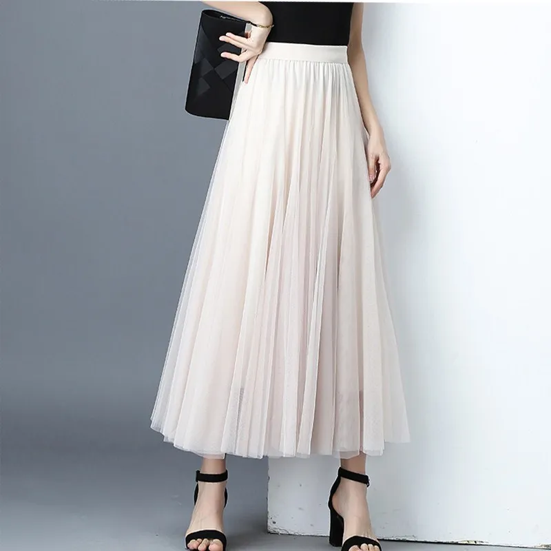 Женская длинная фатиновая юбка элегантная офисная макси 84 см серого коричневого