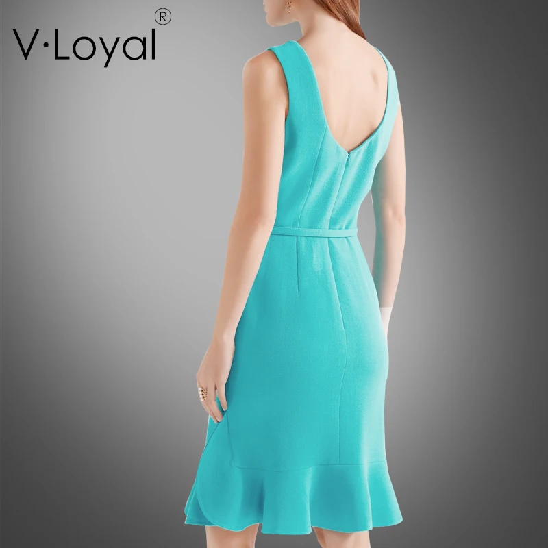 Новая летняя мода длинное платье в форме листа лотоса приталенное без рукавов|dress