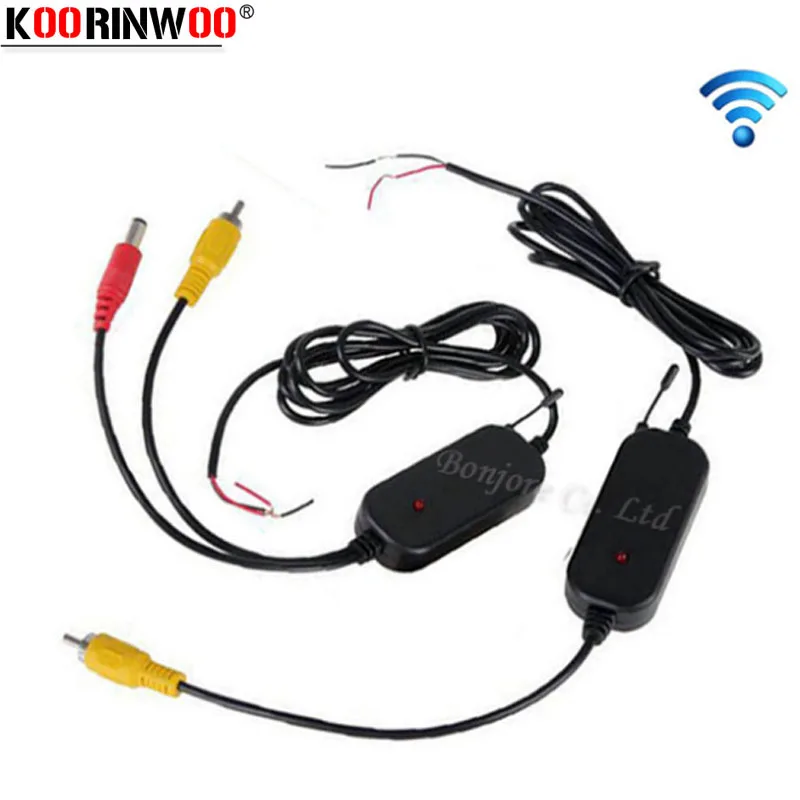 Koorinwoo Parking System 2.4G Wireless transmitter and Receiver for 12v Car Rear View Camera and TFT LCD Monitor DVD Video RCA